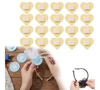 Felt Hair Band Pad Base with Elastic Loop - No Glue DIY Headband Backing for Making Tea Party Fascinators, Millinery & Wedding Hair Accessories (20 Pcs) (20, Yellow, Heart)