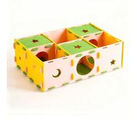Felt Hamster Toys Maze Tunnel, Multi Chamber Hamster Hideout Chinchilla, Hedgehog, Enrichment Toys Tube, Small Animal House Shelter Habitat Decor(pink,M)
