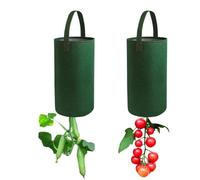 Felt Hanging Tomato Grow Bag 2 Pack Upside Down Tomato Planter for Strawberry Vegetable and Flower Plant Grow Bags with Gravity Watering Less Dirt No Weeds (Olive Green)