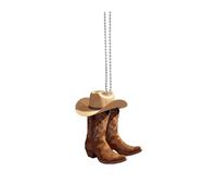 Felt Hat And Boot Acr Pendant Versatile Charm Cowboy theme Keychain For Car Mirror,Backpacks Party,Gift&Country Decor