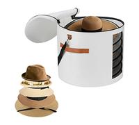 Felt Hat Boxes with Lids - 19'' Round Storage Boxes for Women & Men - Foldable, Stuffed Animal Toy Storage Bin with Lids (White)
