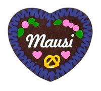 Felt Heart Badge "Mouse" in Gingerbread Heart Design (7 x 6.5 cm) - Oktoberfest Folk Festival Oktoberfest Accessories Fancy Dress Birthday Wedding Hen Party Bavarian Party (Mouse - Blue)