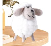 Felt Lamb Figurine - 8cm Mini Sheep Plush Wool Felt Plush Toy Cute Animal Decorative Toy with Hand Made Details | Table Ornament for Farmhouse Room Decor