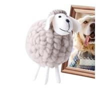 Felt Lamb Figurine - Wool Sheep Decoration | Handmade Needle Animal Ornament Soft Sculpture for Nursery Farm Easter Baby Shower Rustic Decoration