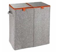 Felt Laundry Basket Duo With 2 Compartments 82 Litre Sorter Wäschetrenner