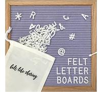 Felt Letter Board, 10x10in Changeable Letter Board with Letters White 300 Piece - Felt Message Board, Oak Frame Wooden Letter Board for Baby Announcements, Milestones, Office Decor & More (Lavender)