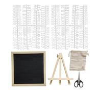 Felt Letter Board - Square Felt Message Board, Solid Wood Border Design, Changeable Alphabet Display, Desktop Notice Holder | Home Party Celebration Classroom Cafe Decorative Communication