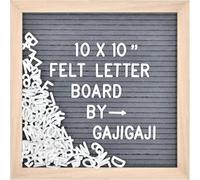 Felt Letter Board with 294 Letters, Numbers & Symbols - 10" x 10" Changeable Message Board with Wooden Frame & Wall Mount (Grey)