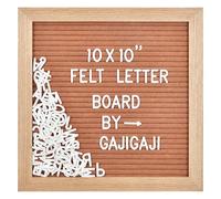Felt Letter Board with 294 Letters, Numbers, Symbols - 10x10 inch Changeable Message Board with Wooden Frame Wall Mount (Brown)