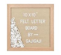 Felt Letter Board with 294 Letters, Numbers, Symbols - 10x10 inch Changeable Message Board with Wooden Frame Wall Mount (Beige)