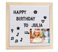 Felt Letter Board with 460 Letters - Changeable Message Board for Kitchen Notes, Party & Wedding Decor - 10x10 inch, White