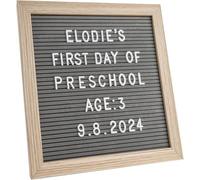 Felt Letter Board with Stand and Canvas Bag,Personalised Peg Board Kit for Home Office Events,Changeable Letter Boards with Oak Frame for Notice (Grey,25×25cm)