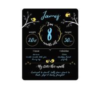 Felt Like Sharing Baby Milestone Chalkboard + 3 Chalk Markers (12” x 16”) -Baby Message Board - Baby Message Board - Photo Milestone Board Baby Growth Chalkboard - Ideal