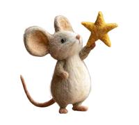 Felt Little Mouse | 3.1 Inch Christmas Felted Mouse Figurine | Cute Christmas Felt Five-Pointed Star Mice For Holiday Home Party Decorations And Table Gift