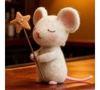 Felt Mice, 3.1 Inch Felt Five-Pointed Star Mouse, Cute Christmas Mouse With Five-Pointed Star, Handmade Felts Christmas Collection,Needle Felted Wool Animal Ornaments, Holiday Decor