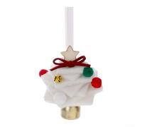 Felt Mini Christmas Tree Pendant Decoration Hanging Ornament Soft Lightweight Wool for Holiday Wreaths Garlands Fireplaces Table Centerpieces Home White Green Red 7x7x3cm(White)