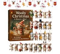 Felt Mouse - 28cm 2025 Mouse, Easy to Install | Acrylic Felt Mouse Ornaments with Interactive Features, Countdown to No