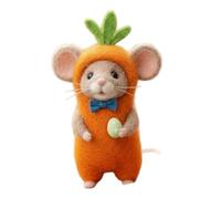 Felt Mouse, Adorable Needle Felted Mouse with Easter Egg - Handmade Wool Felt Animal for Easter Decor, Bag Charm, Keychain, DIY Craft