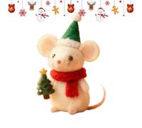 Felt Mouse - Felt, 8 x 4 cm Cute Holiday Figurine Mouse Ornament | Mini Christmas Decoration, Animal Figurine for Windowsills, Shelves, Bedrooms, Living Rooms, Displays