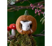 Felt Mouse Pumpkin, Hanging Autumn Halloween Wool Decoration, Woodland Autumn Ornament, Hanging Wool Mouse Pumpkin Bauble, Felt Pumpkin, Autumn Decoration, Mouse Figurine