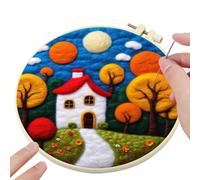 Felt Needle Kit - Adults Felt Needlepoint Kits, Creative Wool Needle Felting Kit | Cartoon Wool Needle Felting Beginner Kit with Picture Frame, Felting Supplies Christmas Handmade Kit for Friends