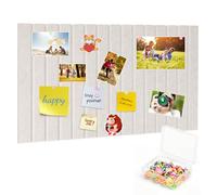 Felt Notice Board Self-Adhesive 60 x 40 cm, Decorative Felt Notice Board with 50 Push Pins, 9 mm Thick Pin Board, Foldable Photo Board, Pin Board, Cork Board for Home, Kitchen, Office, School, Photos