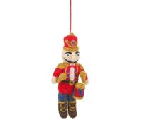 Felt Nutcracker Christmas Decoration, Needle Felted Soldier Bauble, Eco-Friendly Hanging Xmas Tree Ornament, Handmade Wool