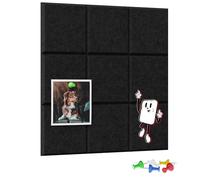 Felt Panel/Felt Noticeboard 30x30 cm Black + Free Push Pins