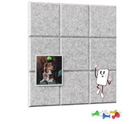 Felt Panel/Felt Noticeboard 30x30 cm Gray + Free Push Pins