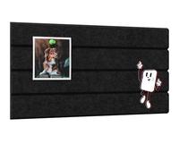 Felt Panel/Felt Noticeboard 40x20 cm Black + Free Push Pins