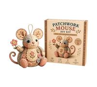 Felt Patchwork Mouse DIY Sewing Kit, Complete Handcraft Set with Pattern and Guide Instruction, Cute 3D Animal Sewing Project, Relaxing Creative Gift for Beginners and Adults A02
