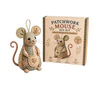 Felt Patchwork Mouse DIY Sewing Kit, Complete Handcraft Set with Pattern and Guide Instruction, Cute 3D Animal Sewing Project, Relaxing Creative Gift for Beginners and Adults A03