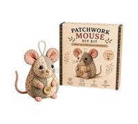 Felt Patchwork Mouse DIY Sewing Kit, Complete Handcraft Set with Pattern and Guide Instruction, Cute 3D Animal Sewing Project, Relaxing Creative Gift for Beginners and Adults A01