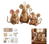 Felt Patchwork Mouse DIY Sewing Kit, Complete Handcraft Set with Pattern & Guide Instruction, Cute 3D Animal Sewing Project, Relaxing Creative Gift for Beginners (Style D)