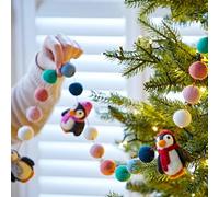 Felt Penguin Garland - Holiday Décor - Xmas Hanging Ornaments - Christmas Tree Decoration - Alternative Tinsel - Nursery - Children's Room