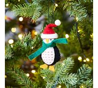 Felt Penguin In Santa Hat Christmas Decoration - Felted Ornament - Wool Christmas Bauble - Felt Handmade Xmas Décor - Classic Tree Ornament