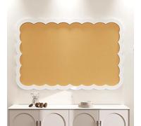 Felt Pin Board Decorative Corkboard Alternative,Foldable Felt Bulletin Board with 30 Pushpins,Self-Adhesive Vision Boards for Photo Memo DIY (Yellow,120x60cm)