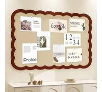 Felt Pin Board Decorative Corkboard Alternative,Foldable Felt Bulletin Board with 30 Pushpins,Self-Adhesive Vision Boards for Photo Memo DIY (Coffee,80x60cm)