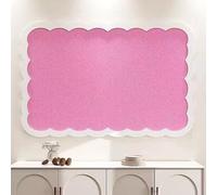Felt Pin Board Decorative Corkboard Alternative,Foldable Felt Bulletin Board with 30 Pushpins,Self-Adhesive Vision Boards for Photo Memo DIY (Pink,60x40cm)
