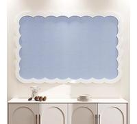 Felt Pin Board Decorative Corkboard Alternative,Foldable Felt Bulletin Board with 30 Pushpins,Self-Adhesive Vision Boards for Photo Memo DIY (Blue,120x60cm)