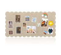 Felt Pin Board Decorative Corkboard Large, 120 x 60 cm Foldable Felt Bulletin Board Cork Boards Alternative with 20 Pushpins for Photo Memo DIY (Camel)