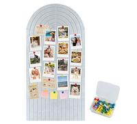 Felt Pin Board Self-Adhesive Thick Felt Tiles Foldable Cork Pin Board Cork Board Decoration Shelf for Photos Notes Borders Wall Panels for Living Room Office Grey 60 x 120 cm