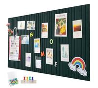 Felt Pinboard, Vertical Stripe Decorative, Self-Adhesive, Foldable Photo and Memo Bulletin for Office and Kitchen, 120 x 90cm, Dark Camel