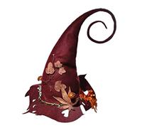 Felt Pointed Hat Wizard Hat With Flower Decor For Creative Steeple Witch Party Headgear Cosplay Halloween Witch Cost Felt Brown Hats For Women Bulk Kids Black Accessory Wreath Women Green Party