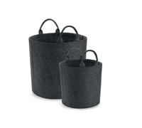 Felt polyester laundry basket Bag Base Gris 13x10 cm