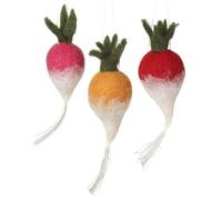 Felt Radish Easter Decoration x1, Spring Veggie Decor, Cute Felt Radishes for Home, Table & Parties, Decorative Easter Bauble, Hanging Fake Vegetable Ornament Decoration - *Sold Individually* (Pink)