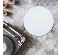 Felt Record Pad for Phonograph, Vinyl, CD - Non-slip, Digital Printed, Solid(White)