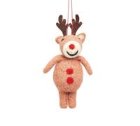 Felt Reindeer Christmas Hanging Decoration - Hanging Ornaments for Trees, Wreaths and Garlands