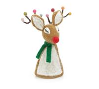 Felt Reindeer Tree Topper, Rudolph for Top of Christmas Tree, Fun Kitsch Tree Topper, Wool Deer Xmas Decoration