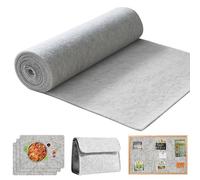 Felt Roll Felt Fabric 40 cm x 150 cm Sold by the Metre, 1 mm Thick, Felt Mat, Felt for DIY Storage Bag, Patchwork, Sewing, Felt for Crafts, Decoration, Light Grey